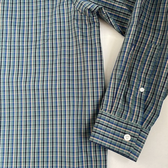 Duluth Trading Co Men’s Green Blue Plaid Cotton Casual Button Down Shirt Large - Picture 13 of 14